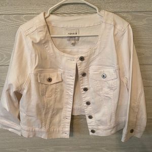 TORRID White Jean Jacket (cropped)